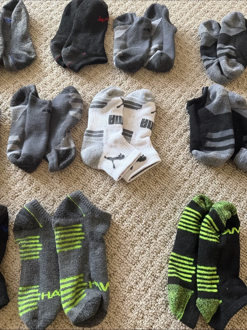 Assorted Kid's No-Show Athletic Socks -13 pairs